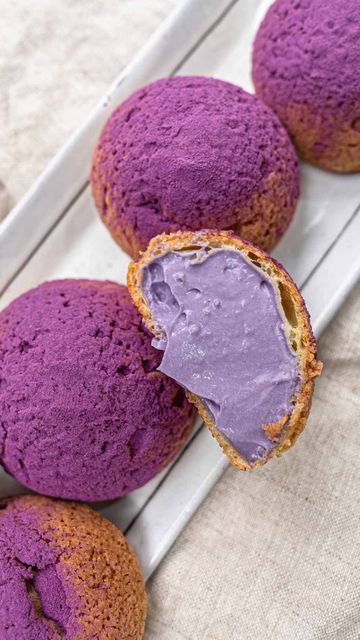 Ube Filling Recipe, Ube Dessert Recipe, Ube Dessert, Choux Cream, Ube Recipes, Recipe Dessert, Choux Pastry, Baking Recipe, Custard Filling