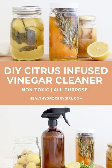 Non-toxic cleaner made with just a few at home ingredients! Grapefruit Cleaner Diy, Homemade Citrus Cleaner, Diy Citrus Cleaner, Citrus Vinegar Cleaner, Lemon Vinegar Cleaner, Citrus Cleaner, Infused Vinegars, Lemon Vinegar, Vinegar Cleaner