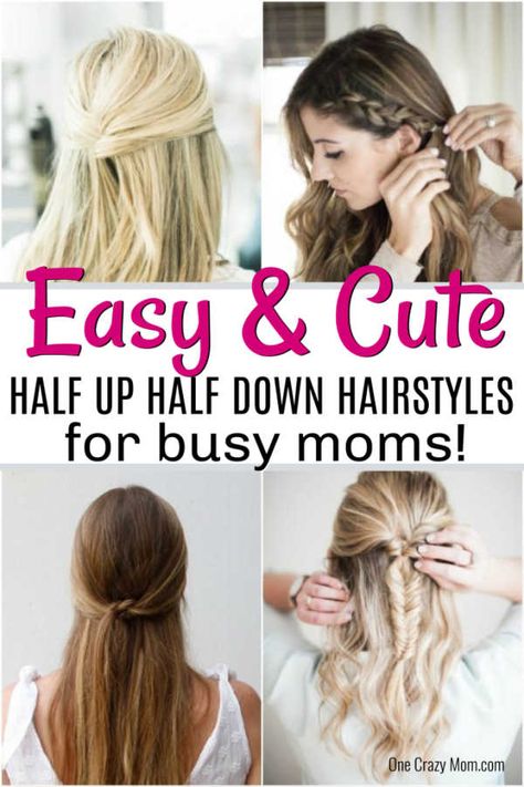 We have over 15 half up half down hairstyles that anyone can do including busy moms. These styles are easy to do and look put together and polished. Half Up For Shoulder Length Hair, Simple Volume Hairstyles, Half Hair Back Hairstyles, Quick Hairstyles For Long Straight Hair, Medium Length Hair Updos Easy Half Up, Hair Styles Long Thick Hair Simple, How To Put Up Long Hair Hairstyles, Simple Styles For Long Straight Hair, Hair Do For Medium Length Hair Easy