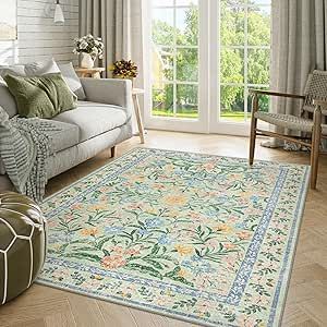 Playroom Kitchen, Kids Bedroom Rugs, Coffee Table Rug, Rugs Boho, Sage Green Floral, Carpet For Living Room, 5x7 Area Rug, Boho Area Rug, Vintage Bedroom