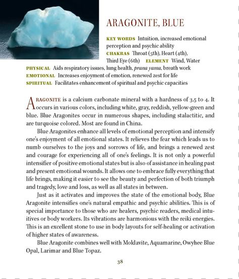 Aragonite, Blue Crystal Grimoire, Righteous Gemstones, Crystal Seashells, Earth Jewelry, Blue Aragonite, Psychic Ability, Crystals Gems, Earth Gift, Metaphysical Healing