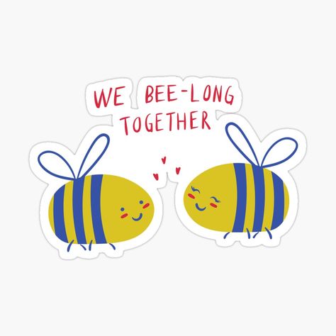 Bee Puns, Bee Valentine, Valentines Puns, Dragon Ball Z Iphone Wallpaper, Gif Art, Love Puns, Bee Sticker, Teacher Design, Scrapbook Book