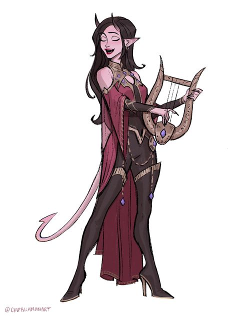 Tiefling Female, Dnd Tiefling, Npc Art, Place To Draw, Dnd Bard, Tiefling Bard, Pathfinder Character, Fantasy Portraits, Dungeons And Dragons Characters