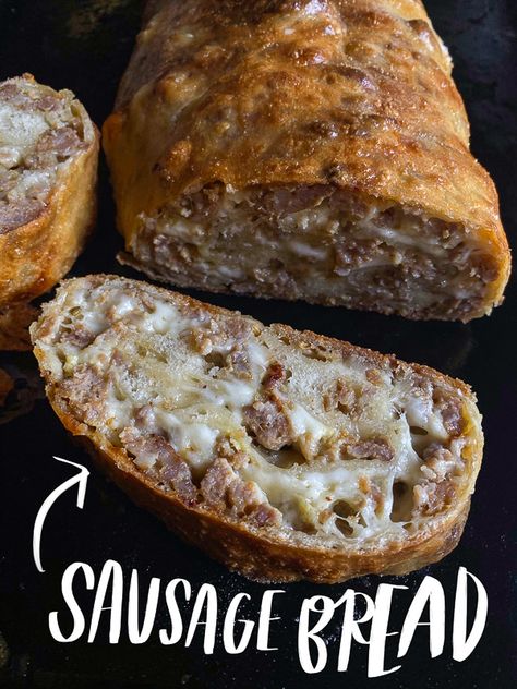 Sausage Bread - Shutterbean Sausage Bread Recipe With Pizza Dough, Sausage Loaf Bread, Italian Sausage Bread Recipe, Sausage Bread With Frozen Bread Dough, Sausage And Cheese Bread, Italian Sausage Bread, Sausage Bread With Pizza Dough, Sausage Stuffed Bread, Sausage Bread Roll