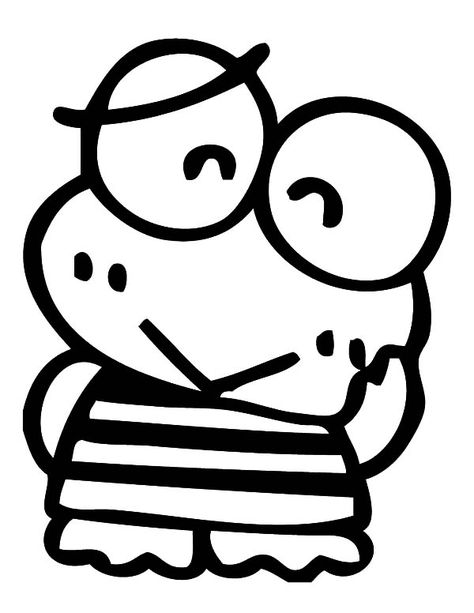 Keroppi Daydreaming Coloring Pages : Kids Play Color Sanrio Outline Drawing, Keroppi Black And White, Sanrio Outline, Keroppi Tattoo, Keroppi Coloring Pages, Rainbow Fish Coloring Page, Animal Stencils, Octopus Coloring Page, Animes Emo