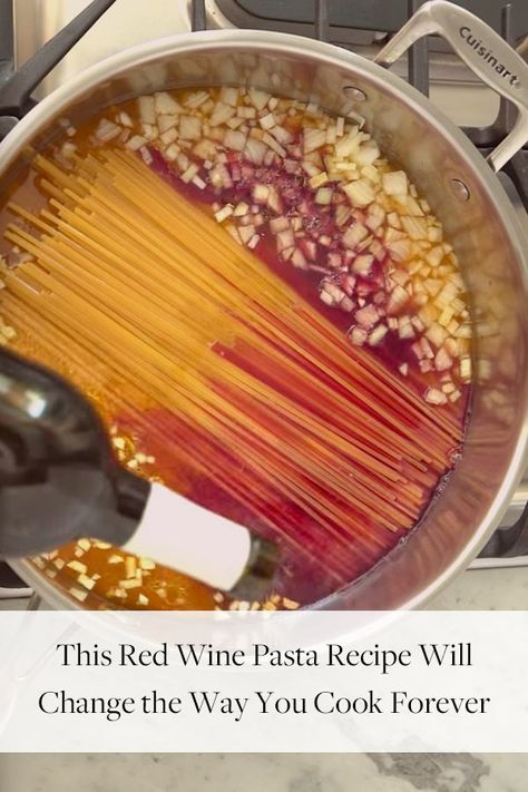 Watch our video to learn how one bottle of red wine can change pasta night forever. (Hint: It's super-easy.) - Use your favorite Missouri wine! Pasta With White Sauce, Red Wine Pasta, Cooking With Red Wine, Recipes Pasta Salad, Wine Pasta, Red Wine Recipe, Pastas Recipes, Pasta Italiana, Pasta Night