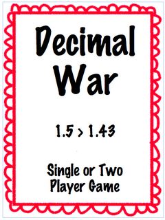 Decimal Games, Decimal Numbers, Desk Game, Comparing Decimals, Desk File, Math Decimals, Grade 6 Math, Fifth Grade Math, Fast Finishers