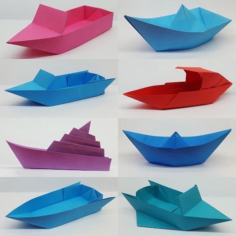 Visit my YouTube channel for 40 Plus #paperboats making instruction. #origamiboat #boat Origami Boat Instructions, Origami Ship, Make A Paper Boat, Paper Boats, Paper Folding Crafts, Boat Crafts, Origami Boat, Origami And Kirigami, Folding Origami