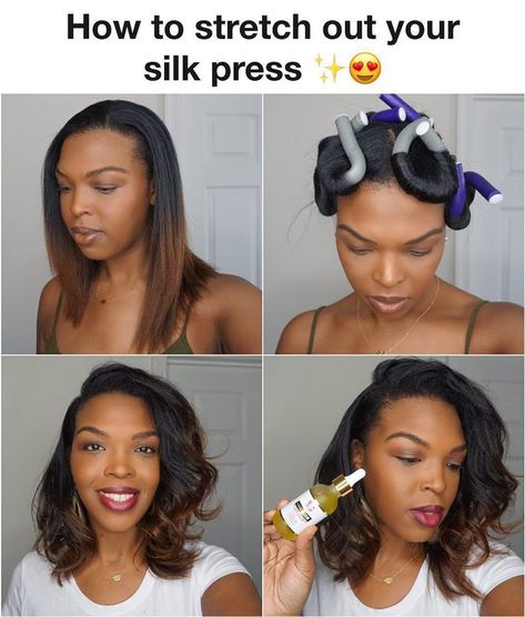 Hair Description, Pressed Natural Hair, Hair Elixir, Silk Press Natural Hair, Flexi Rods, Hair Quiz, Vegan Ingredients, Long Box Braids, Pelo Afro