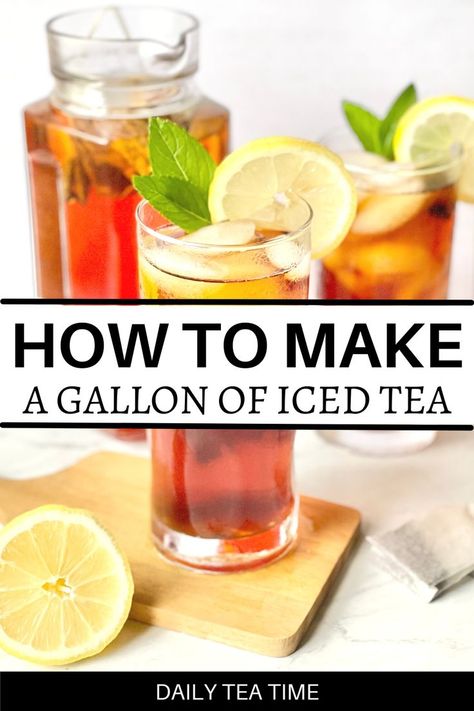 Gallon Iced Tea Recipe, Sweet Tea For A Crowd, How To Make Tea In Microwave, Large Batch Iced Tea, How To Brew Tea, Brewing Tea How To, How To Make Homemade Tea, Brewed Tea Recipes, Fresh Brewed Iced Tea Recipe