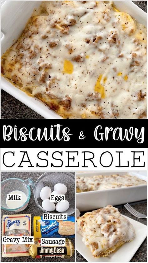 Get ready for a flavorful and comforting breakfast favorite in casserole form! This easy biscuits and gravy casserole recipe is taking TikTok by storm and it’s no wonder why. With just a few ingredients and minimal prep time, you can have a hearty casserole ready to go in the oven. Sausage Biscuits And Gravy Casserole, Sausage Biscuits And Gravy, Seasoned Eggs, Easy Biscuits And Gravy, Casserole Dinner Recipes, Easy Sausage Recipes, Easy Biscuits, Homemade Sausage Gravy, Gravy Casserole