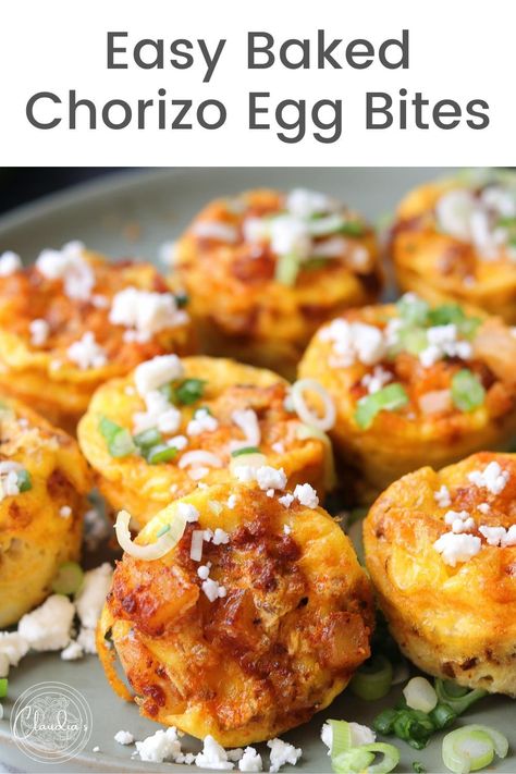 If you are crushing on our Baked Chorizo and Eggs, well I just made it more convenient with Easy Baked Chorizo Egg Bites. A delicious option for breakfast on the go that we can all appreciate. These bits are hearty and filling with a touch of heat from the Chorizo…it’s my new breakfast favorite!! Chorizo Egg Bites, Soy Chorizo Recipes, Egg Bake Casserole, Bacon Egg Muffins, Chorizo Breakfast, Chorizo And Eggs, Starbucks Egg Bites, Chorizo Recipes, Breakfast Casserole Easy