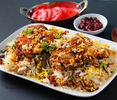 Kerala Fish Biriyani, Fish Biryani Recipe Indian, Delicious Fish Recipes, Fish Biryani, Coconut Fish, Dum Biryani, Traditional Recipes, Roasted Cashews, Weekend Meals