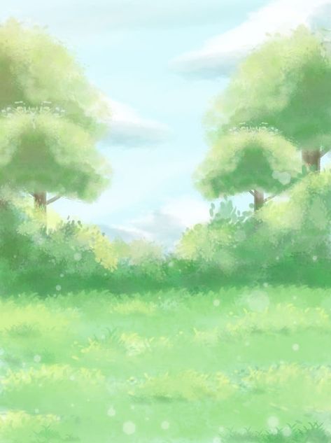 Fondo De Dibujos Animados De Bosques Verdes Dibujados A Mano Completa Nature Backgrounds Painting, Trees Background Drawing, Green Art Background, Cute Backgrounds For Drawings, Anime Green Background, Anime Grass Background, Drawing Forest Background, Background Images For Drawing, Grass Background Drawing