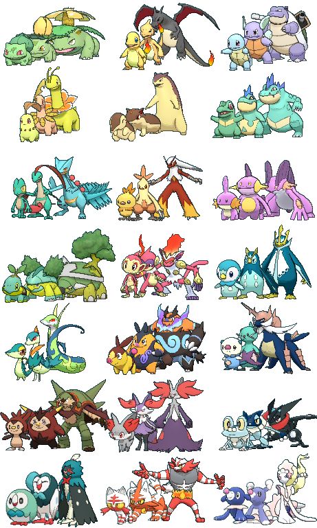 All Pokemon Starters Evolution, Fakemon Starters Evolution, Best Shiny Pokemon, Pokemon Starters Evolutions, All Pokemon Starters, Pokemon Starters Art, All Starter Pokemon, Emboar Pokemon, Fakemon Starter