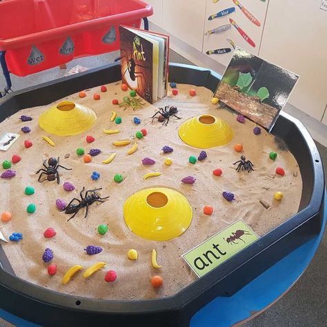 Minibeasts Eyfs Tuff Tray, Sensory Tray Activities, Ant Activity For Preschool, Minibeasts Eyfs Activities, Ants Craft, Sand Tray Ideas Eyfs, Tuff Table, Minibeasts Eyfs, Tuff Tray Ideas Toddlers