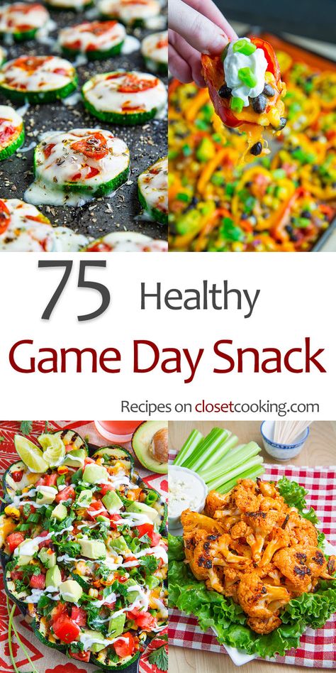 75 Healthy Game Day Snacks - Closet Cooking Healthy Game Day Snacks, Healthy Football Snacks, Healthy Tailgate, Healthy Football, Super Bowl Essen, Closet Cooking, Healthy Superbowl, Healthy Superbowl Snacks, Healthy Party Food