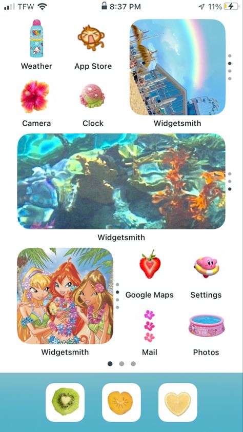 Beach themed phone layout Tropical Core Homescreen, Tropical Core App Icons, Tropical Ios14 Homescreen, Tropical Iphone Layout, Ocean Theme Phone Layout, Tropical Phone Layout, Summer Layout Iphone, Summer Aesthetic Phone Layout, Phone Layout Ideas Summer