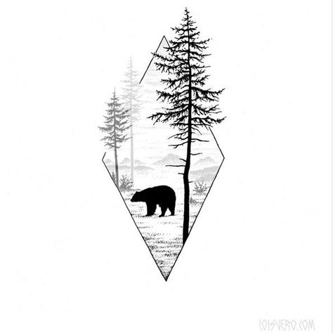 ▫️by @loisvero ▫️Send yours to flash.addicted.submission@gmail.com #art #artist #artsupport #tattoo #tattoos #tattooed #tattooflash… #UltraCoolTattoos Canada Tattoo, Geometric Bear, Tattoo Trend, Bear Tattoos, Forest Tattoos, Landscape Tattoo, Bear Tattoo, Wolf Tattoos, Tattoo Sleeve Designs