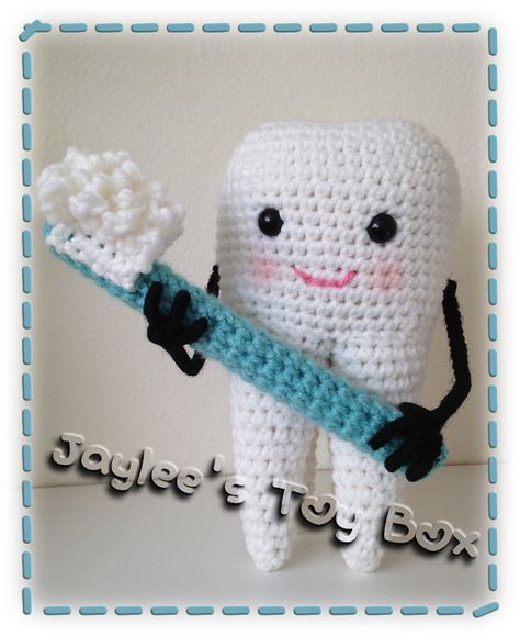 Ravelry: Sweet Tooth by Jaylee's Toy Box Free Crochet Bag, Soft Toy Patterns, Tooth Fairy Pillow, Crochet Stitches Patterns, Crochet Toys Patterns, Crochet For Kids, Crochet Gifts, Crochet Dolls, Diy Doll