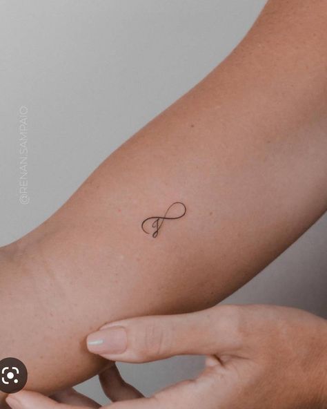 Initial J Tattoo, Initials Tattoos For Women, J Initial Tattoo, Letter J Tattoo, Small Infinity Tattoos, Infinity Symbol Tattoo, J Tattoo, Infinity Tattoo Designs, Tiny Wrist Tattoos