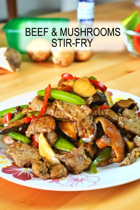 Simple beef and mushroom stir-fry recipe with unbelievable flavor. Great for a quick meal and loved by everyone. Beef And Mushroom Recipe, Beef And Mushrooms, Chinese Dessert Recipe, Asian Stir Fry Recipe, Beef Mushroom, Chinese Wisdom, Mushroom Stir Fry, Beef Brisket Recipes, Asian Stir Fry