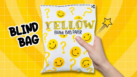 How To Make Blind Bag Paper YELLOW theme ⭐ DIY: Homemade paper blind bags YELLOW theme 💛 Tutorial paper YELLOW blind bags. ASMR / satisfying opening blind bag tag: #robloxskincare #blindbags #cinnamoroll #tiktokcompilation #tiktok #tutorial #blindbag #asmr #paper #satisfying #blindbox #paperdiy #diy #craft #papercraft Surprise Bags Ideas, Homemade Blind Bags, Homemade Blind Bag Ideas, Paper Blind Bag Ideas, Diy Homemade Paper, Paper Blind Bags, Blind Bag Ideas, How To Make Blinds, Paper Blinds