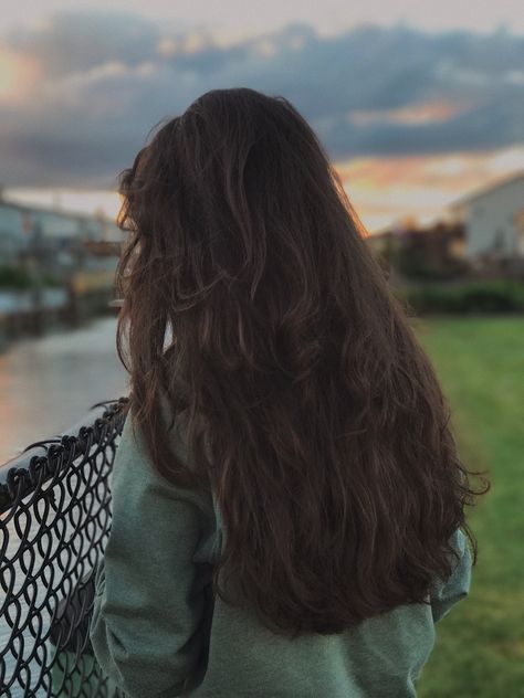 Bushy Brown Hair, Super Layered Wavy Hair, Bushy Hair Aesthetic, Long Hairstyles Thick Wavy Hair, Layers For Really Long Hair, Long Layer Wavy Hair, Long Messy Brown Hair, Semi Long Haircut, Long Hair Cuts Wavy