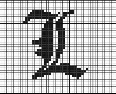 Deathnote Pixel Art, Pixel Black And White, Pixelart Anime, Pixel Art Animals, Modele Pixel Art, Graph Crochet, Easy Pixel Art, Pixel Art Templates, Pixel Drawing