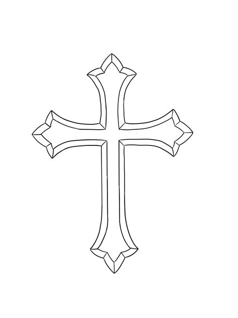 Cruces Tattoo, Unique Cross Tattoos, Cross Coloring Page, Small Cross Tattoo, Cross Drawing, Cross Tattoos For Women, Cross Tattoo For Men, Special Tattoos, Tattoo Outline Drawing