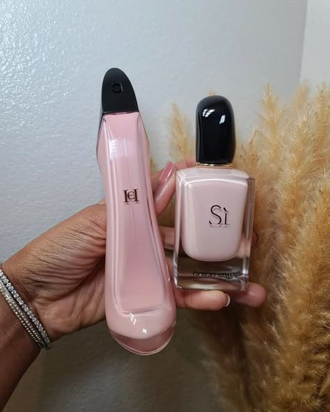 Rosine | Fragrance & Bodycare on Instagram: "Scent of the day 🌞 Good Girl Blush by Carolina Herrera paired with Si Fiori by Giorgio Armani (discontinued). I unlocked a whole new scent with this combo, and it is absolutely lovely!! How gorgeous are these pink bottles though? I am slowly but surely becoming a pink girl. Who knew?🤭 #scentoftheday #scentcombo #scentcombos #perfumecombo #perfumecombos #fragrancecombo #fragrancecombos #sifiori #giorgioarmanibeauty #giorgioarmaniperfume #carolinago Giorgio Armani Si Fiori, Good Girl Blush Perfume Combo, Carolina Herrera Good Girl Blush, It Girl Perfume, Good Girl Blush Perfume, Good Girl Blush, Giorgio Armani Perfume, Good Girl Perfume, Fragrances Perfume Woman