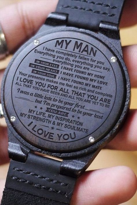 خواتم خطوبة, Message For Husband, Cute Couple Gifts, Creative Gifts For Boyfriend, Birthday Gifts For Husband, Husband Quotes, Wooden Watch, Beautiful Watches