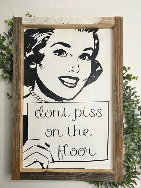 Snarky Signs, Work Bathroom, Toilet Signage, Bathroom Signage, Toilet Rules, Vintage Bathroom Decor, Bathroom Quotes, Funny Home Decor, Hemma Diy