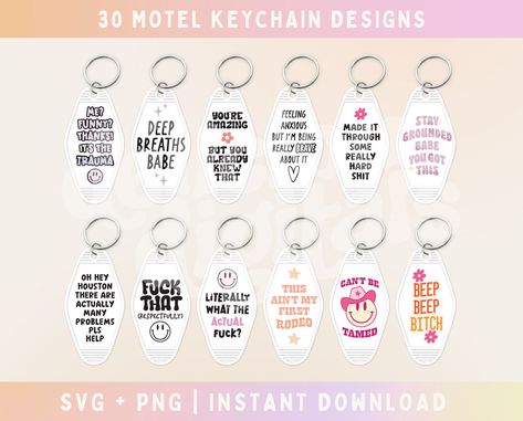 Funny Car Keychains, Snarky Keychains, Funny Motel Keychains, Keychain Sayings Funny, Motel Keychain Svg Free, Sarcastic Keychain, Motel Keychain Ideas, Keychain Sayings, Motel Keychain Svg