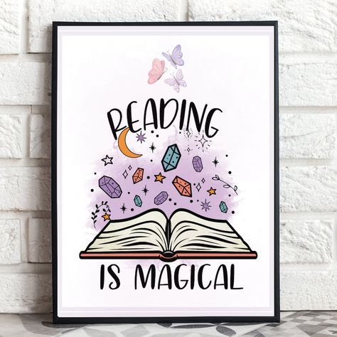 Buy Reading Poster for Classroom Library Poster Printable online on Etsy India. Shop for handmade, vintage and unique Digital Prints items from T2TGifts online on Etsy Reading Posters For Classroom Library, Reading Is Fun Poster, Posters For Library, Reading Is Magic, Magic Words Classroom Decoration, Bookweek 2024, Reading Posters For Classroom, Reading Day Poster, Reading Quotes Posters