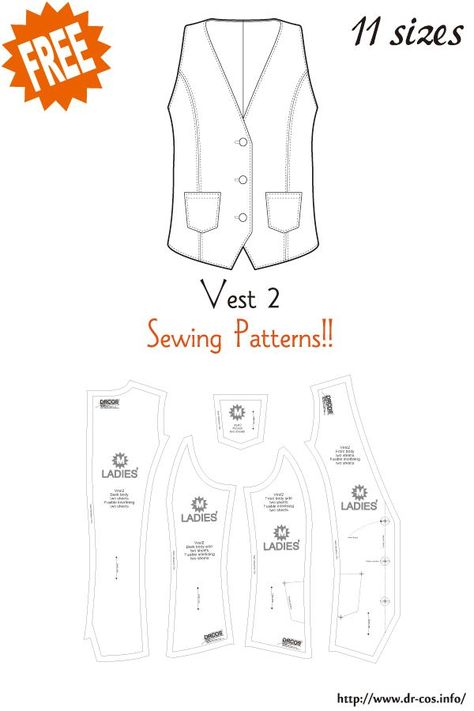 Mens Vest Pattern, Vest Sewing, Waistcoat Pattern, Vest Pattern Free, Vest Sewing Pattern, Diy Clothes Design, Fabric Christmas Ornaments Diy, Sew Ins, Christmas Ornaments Diy