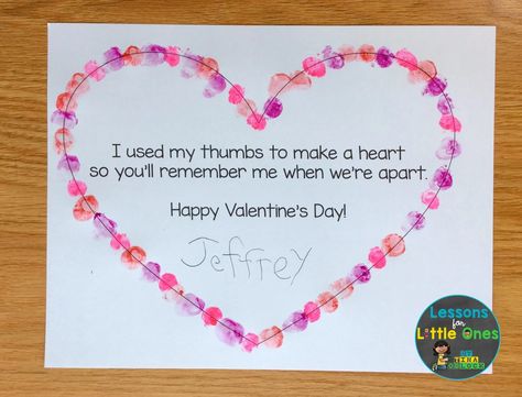 Valentine For Parents From Kids, Valentine's Day Gifts For Parents, Valentines For Parents, Prek Valentines, Crafts For Students, Preschool Valentine Cards, Valentines Preschool, Thumbprint Heart, February Preschool