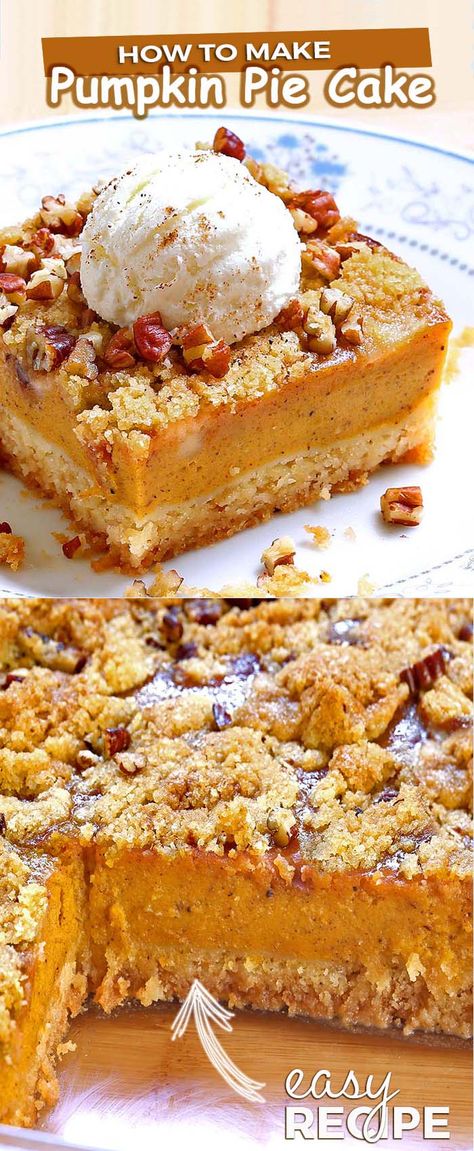 Pie Pumpkin Recipes, Pumpkin Pie Cake, Cake Pumpkin, Fall Deserts, Pumpkin Eater, Pumpkin Recipes Easy, Pie Pumpkin, Pumpkin Cake Recipes, Postre Keto