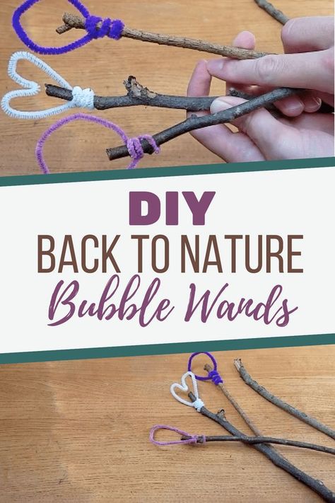 Diy Bubble Wands, Bubble Diy, Bubble Activities, Diy Nature, Forest School Activities, Homemade Bubbles, Nature School, Diy Wand, Bubble Wands