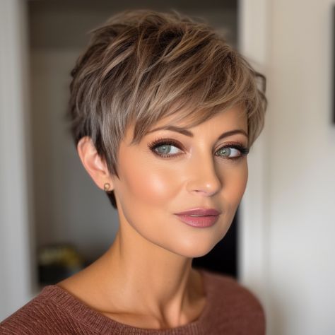 Pixie Hairstyles With Short Bangs, Short Layered Haircuts For Fine Hair Long Pixie, Short Hairstyle Women Long Bangs, Long Pixie Hairstyles For Thinning Hair, Pixy Bob Haircut Short, Side View Pixie Haircut, Short Pixy Hairstyles For Women, Short Pixel Haircut, Short Textured Bob Choppy Layers Fine Hair