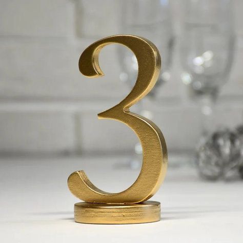 To harmonize your gold accent wedding theme, these table numbers will add an elegant touch. This sign is made of wood and is finely polished and painted in your choice of an array of colors. Metal Table Numbers Wedding, Tall Table Numbers Wedding, Art Deco Table Numbers, Gold Accent Wedding, Gold Wedding Accents, Gold Flower Girl Basket, Gold Wedding Table Numbers, Table Numbers Gold, Elegant Table Numbers