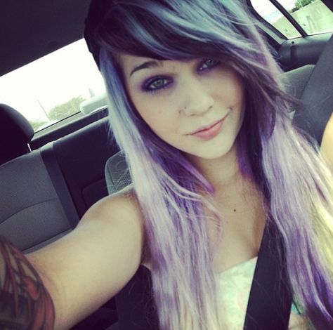 Purple:) Amber Katelyn Beale, Purple Brown Hair, Lilac Pastel, Emo Style, School Sucks, Scene Queens, Zombie Girl, Scene Emo, Scene Kids