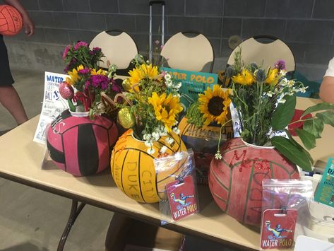 Senior Recognition Awards made from old water polo balls! Water Polo Senior Night, Senior Szn, Recognition Awards, Senior Night, Water Polo, Water