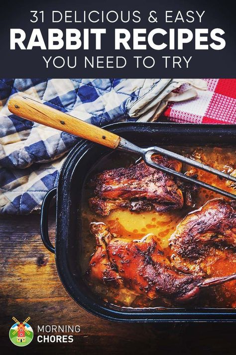 31 Delicious and Easy Rabbit Recipes You Need to Try Easy Rabbit Recipe, How To Cook Rabbit, Roast Rabbit, Bunny Recipes, Rabbit Recipes, Rabbit Meat, Rabbit Stew, Rabbit Dishes, Diy Bunny