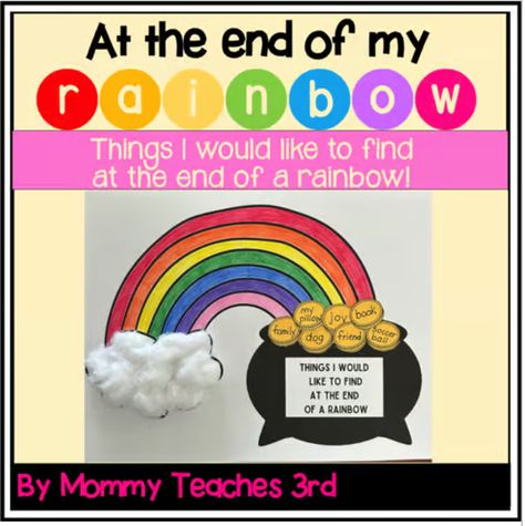 March Bulletin Board, Spring Lessons, Writing Craftivity, March Activities, Rainbow Writing, Cute Craft, End Of The Rainbow, St Patrick’s Day, Cute Crafts