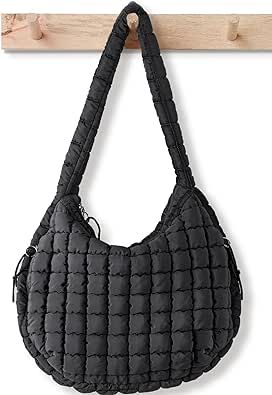 Puffer Tote Bag for Women Large Quilted Tote Bag Quilted Carryall Bag Soft Puffy Crossbody Bag Hobo Handbags Puff Purse Puffer Tote Bag, Quilted Purses, Quilted Crossbody Bag, Quilted Totes, Simple Bags, Carry All Bag, Quilted Bag, Hobo Handbags, Bag For Women