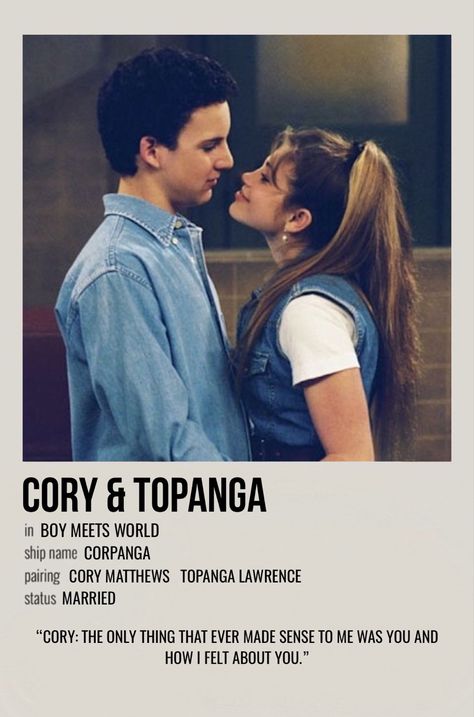 minimal polaroid relationship poster for cory & topanga from boy meets world Tumblr, Cory And Topanga Aesthetic, Boy Meets World Poster, Boy Meets World Wallpaper, Boy Meets World Outfits, Polaroid Relationship, Cory Boy Meets World, Topanga And Cory, Corey And Topanga