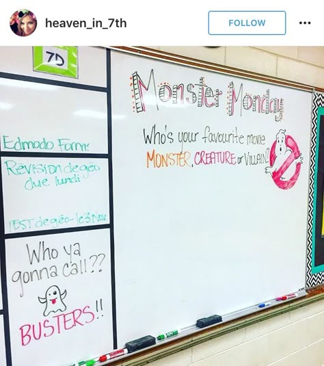 Daily Whiteboard Writing Prompts: Monster Monday Monday Bell Ringer Prompts, Monday Morning Questions For Students, Monday Bell Ringer, Monday Board Prompts, Monday Writing Prompts, Monday Whiteboard Message, Monday Whiteboard Prompt, Monday Whiteboard, Monday Journal Prompts