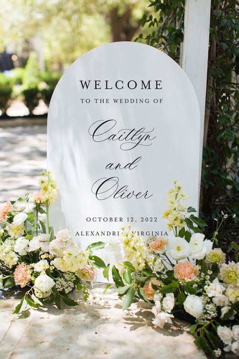 Classic Wedding Invitation | The Caitlyn Wedding Reception Welcome Board, Wedding Welcome Sign Elegant, Hanging Wedding Welcome Sign, Wedding Signage Ideas Entrance, Welcome Wedding Sign Entrance, Ceremony Signs Wedding, Wedding Ceremony Welcome Sign, Wedding Entry Table, Wedding Ceremony Entrance