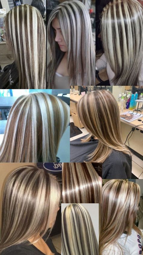 2000s chunky highlights blond and brown 2000s Chunky Highlights, Highlights Blond, Chunky Blonde Highlights, Skunk Hair, Blonde Highlights On Dark Hair, Chunky Highlights, Hair Inspiration Long, Brunette Hair With Highlights, Gorgeous Hair Color